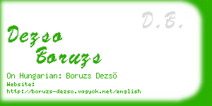 dezso boruzs business card
