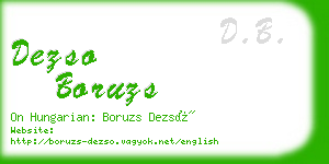 dezso boruzs business card